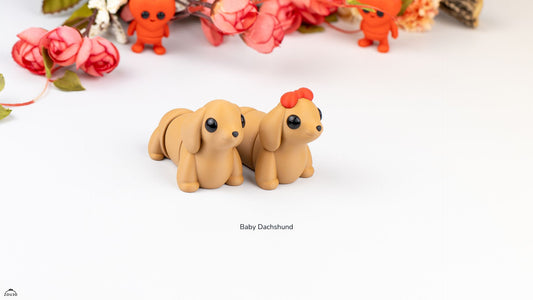 Baby Dachshund - 3D printed collectible figure by ZOU3D, view 2