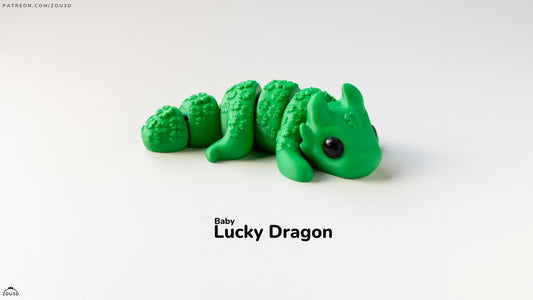 Baby Lucky Dragon - 3D printed collectible figure by ZOU3D, view 2