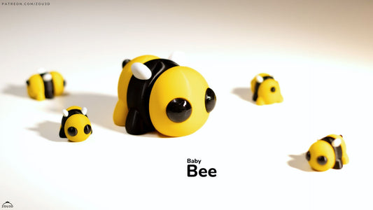 Baby Bee - 3D printed collectible figure by ZOU3D, view 2