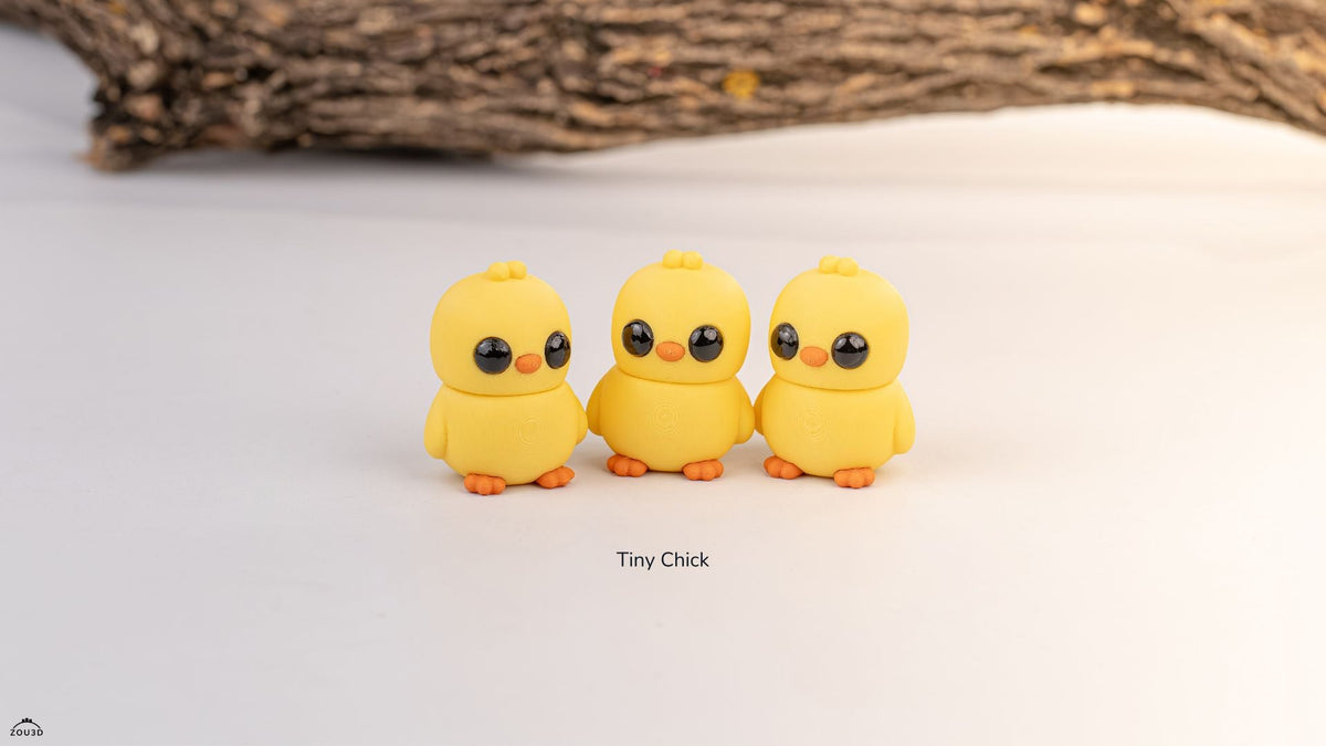 Tiny Chick - Farm Baby Figures 5-Piece Set, 3D printed by SquigglePrintz, design by ZOU3D