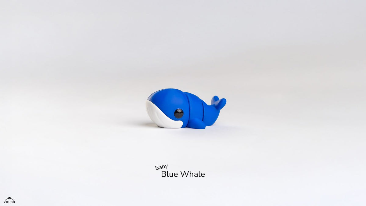 Baby Blue Whale - 3D printed collectible figure by ZOU3D, view 4