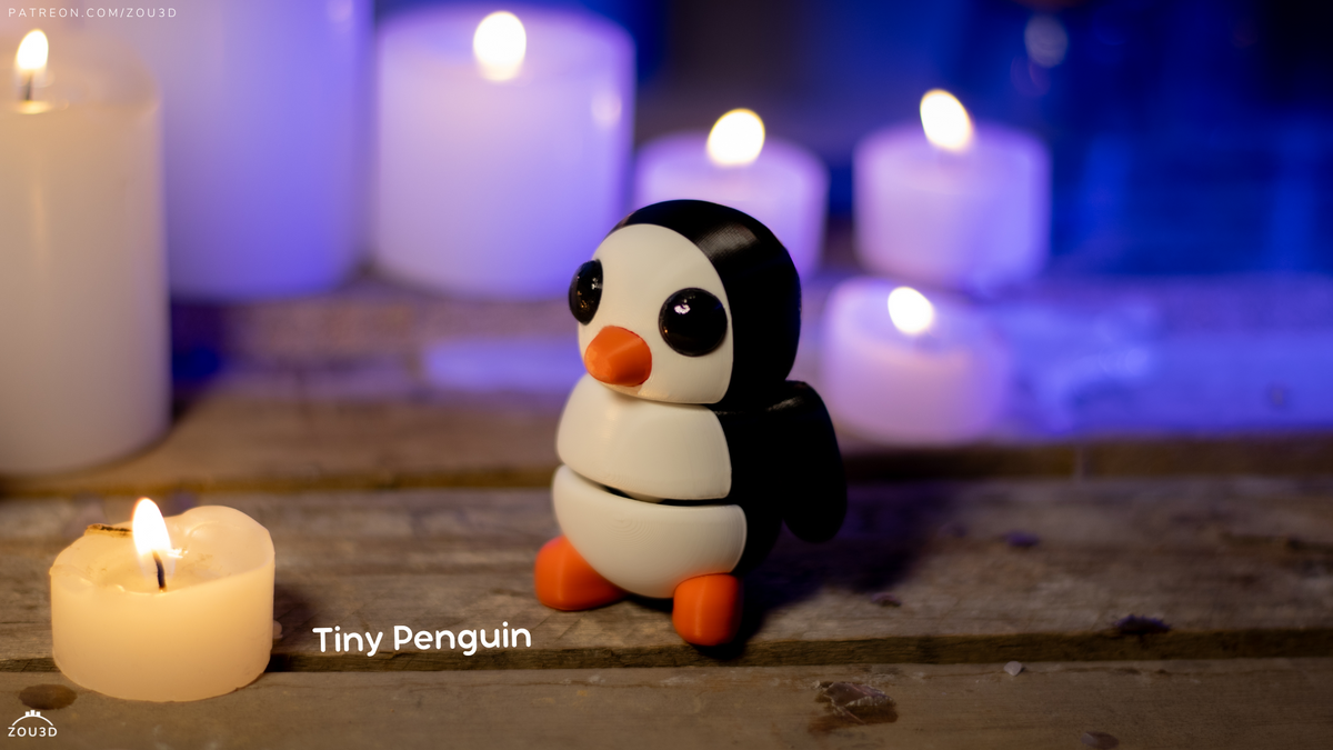 Tiny Penguin - 3D printed collectible figure by ZOU3D, view 4