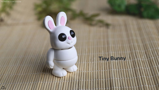Tiny Bunny - 3D printed collectible figure by ZOU3D, view 2