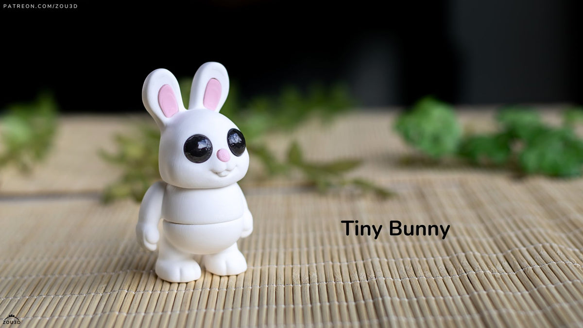 Tiny Bunny - 3D printed collectible figure by ZOU3D, view 3