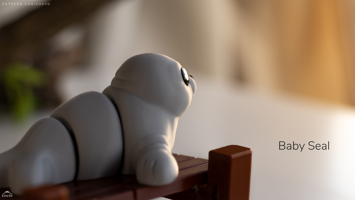 Baby Seal - 3D printed collectible figure by ZOU3D, view 7