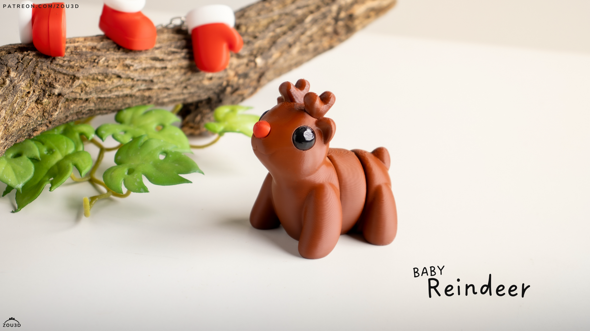 Baby Reindeer - 3D printed collectible figure, design by ZOU3D