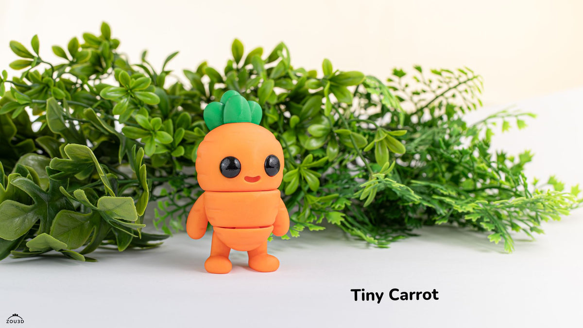 Tiny Carrot - 3D printed collectible figure by ZOU3D, view 2