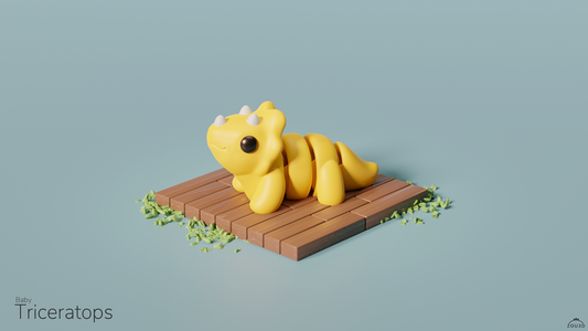 Baby Triceratops - 3D printed collectible figure by ZOU3D, view 2