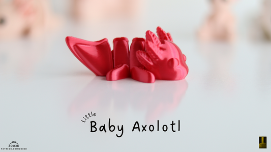 Little Baby Axolotl - 3D printed collectible figure by ZOU3D, view 2