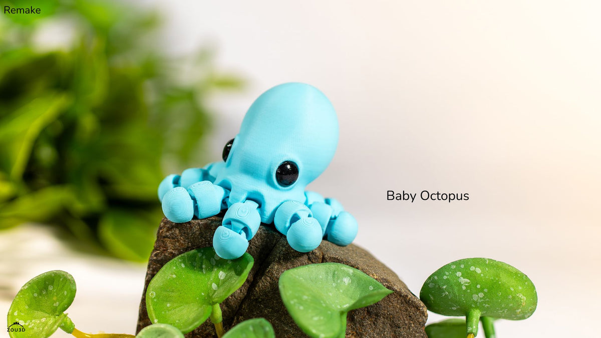 Baby Octopus Remake - 3D printed collectible figure by ZOU3D, view 4