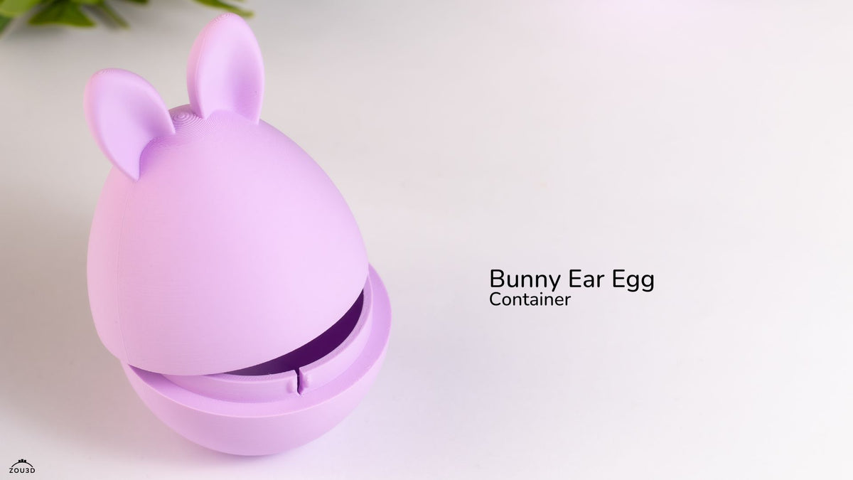 Bunny Ear Egg Container - 3D printed collectible figure by ZOU3D, view 3