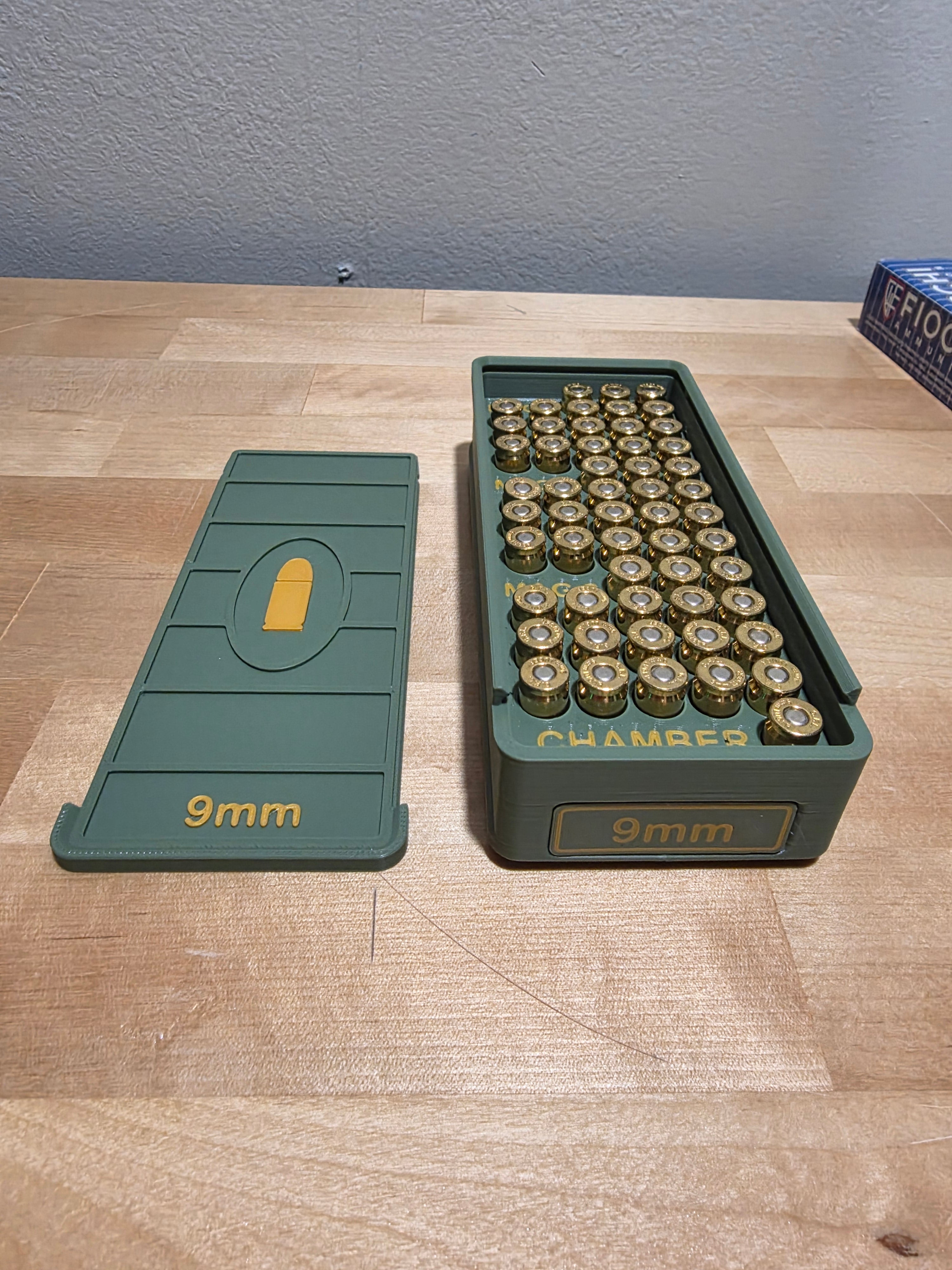 9mm Ammo Storage Box – 55-Round Triple-Mag Organizer (Gen 3 Stackable)