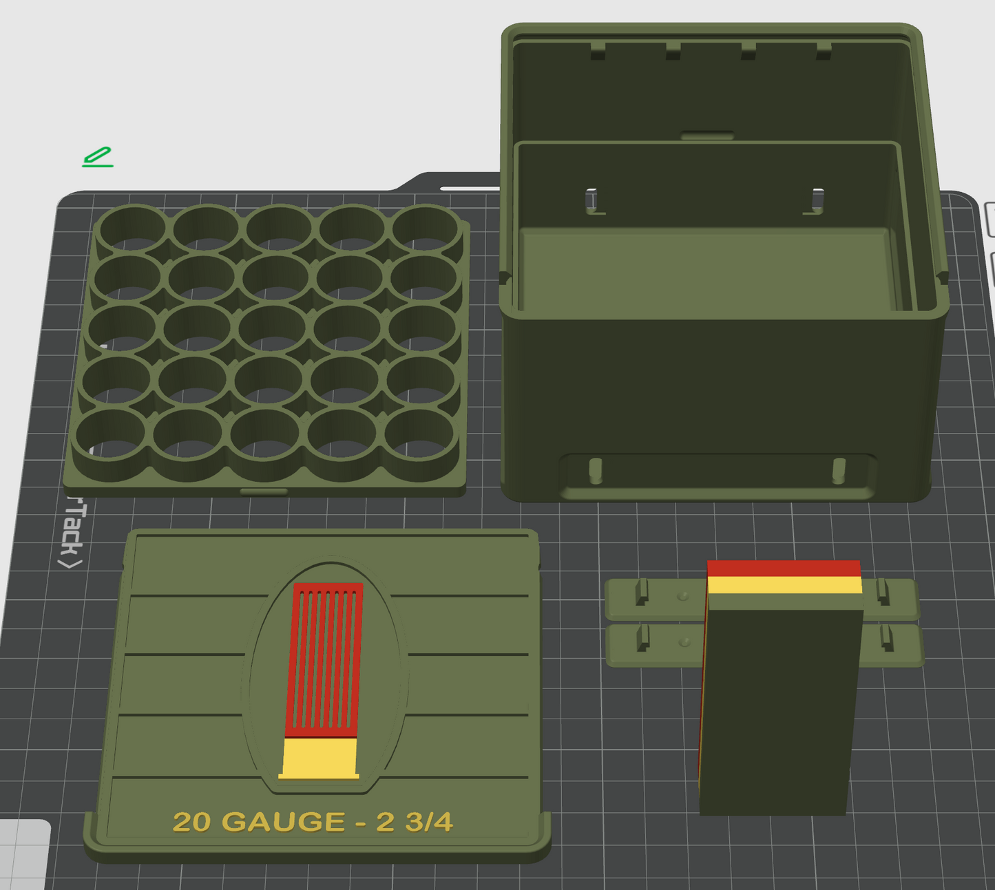 20 gauge 25 shell 2 3/4" 3D printed ammo storage box by SquigglePrintz