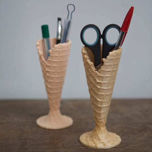Iccup pencil holder shown from another angle.