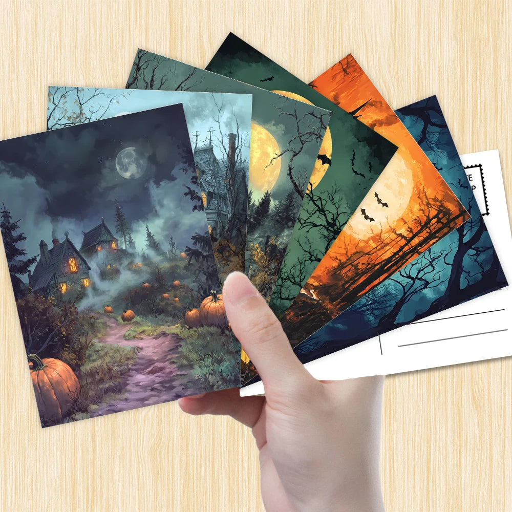 Halloween Watercolor Postcards