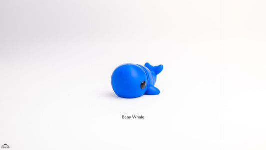 Baby Whale Figure - 3D printed collectible figure, design by ZOU3D