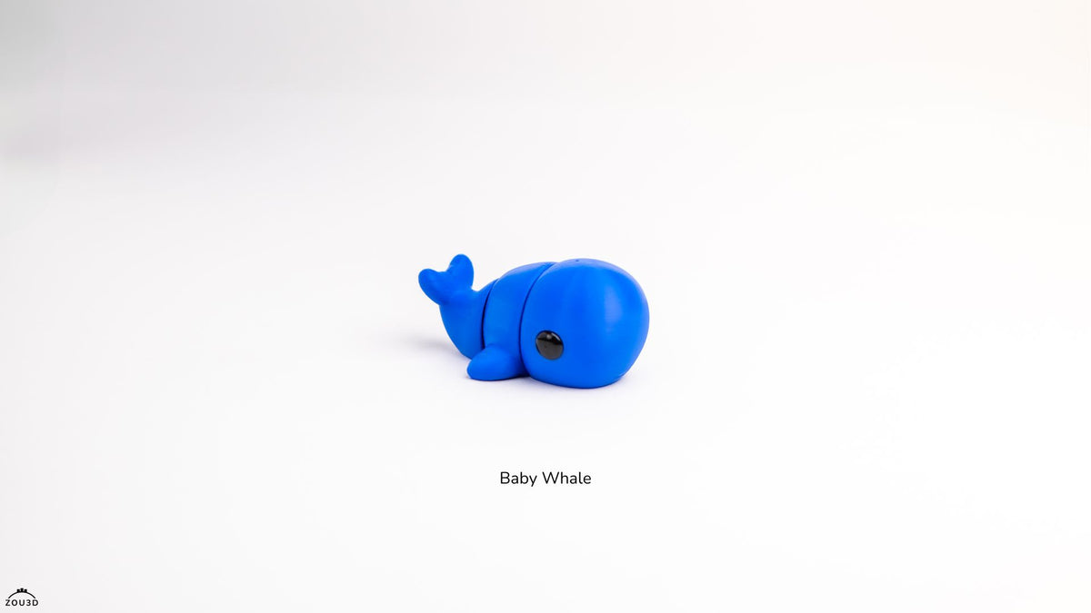 Baby Whale - 3D printed collectible figure by ZOU3D, view 3