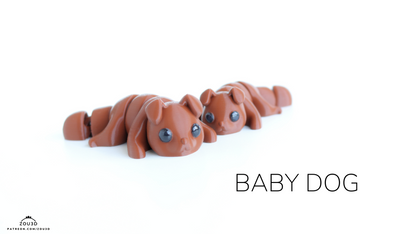 Baby Dog Figure - 3D printed collectible figure, design by ZOU3D