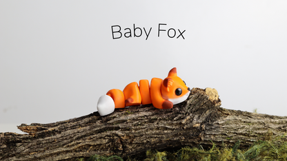 Baby Fox Figure - 3D printed collectible figure, design by ZOU3D