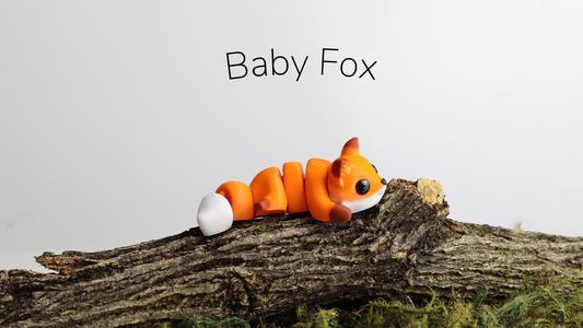 Baby Fox Figure - 3D printed collectible figure, design by ZOU3D