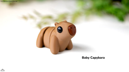Baby Capybara - 3D printed collectible figure by ZOU3D, view 2