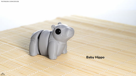 Baby Hippo - 3D printed collectible figure by ZOU3D, view 2
