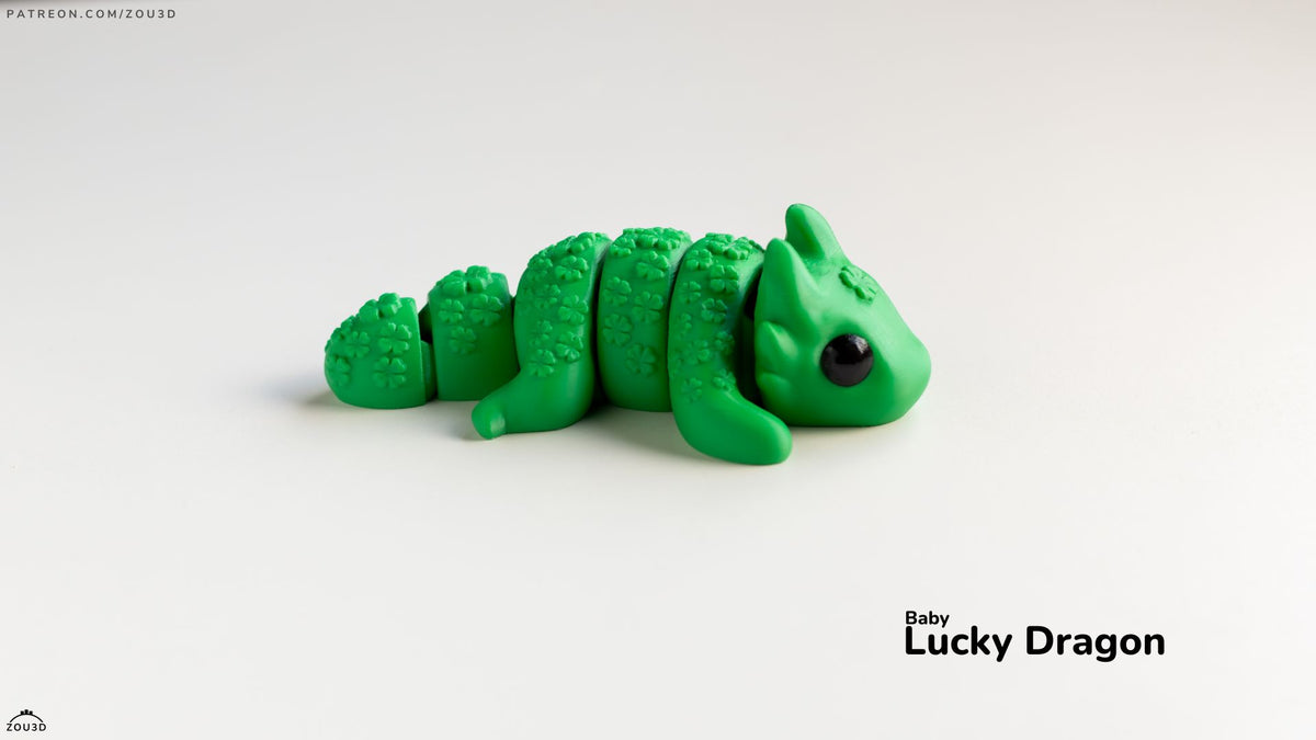 Baby Lucky Dragon - 3D printed collectible figure, design by ZOU3D