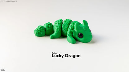 Baby Lucky Dragon - 3D printed collectible figure by ZOU3D, view 2