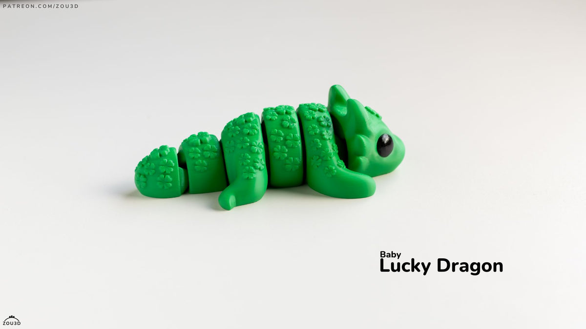 Baby Lucky Dragon - 3D printed collectible figure by ZOU3D, view 3