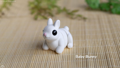 Baby Bunny Figure - 3D printed collectible figure, design by ZOU3D