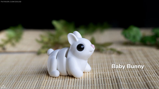 Baby Bunny - 3D printed collectible figure by ZOU3D, view 2