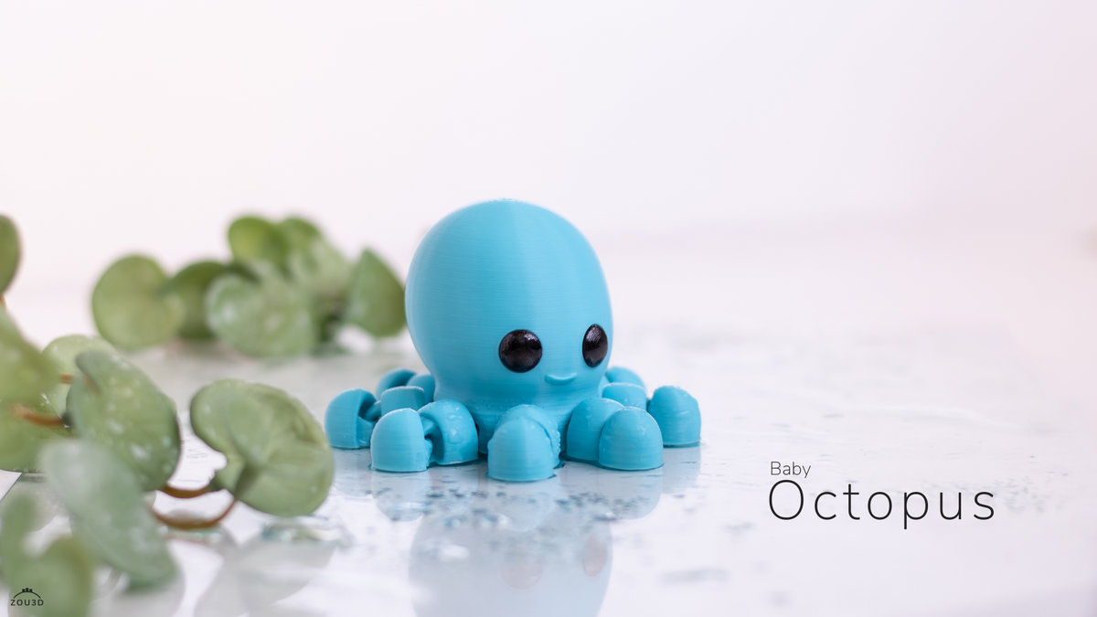 Baby Octopus - 3D printed collectible figure by ZOU3D, view 3
