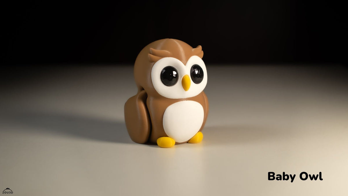 ZOU3D Baby Owl - Woodland Baby Figures 5-Piece Set, 3D printed by SquigglePrintz, design by ZOU3D