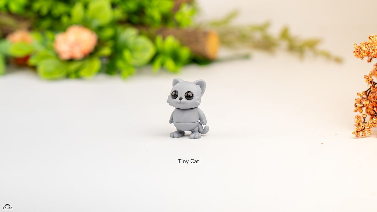 Tiny Cat - Pet Baby Figures 5-Piece Set, 3D printed by SquigglePrintz, design by ZOU3D