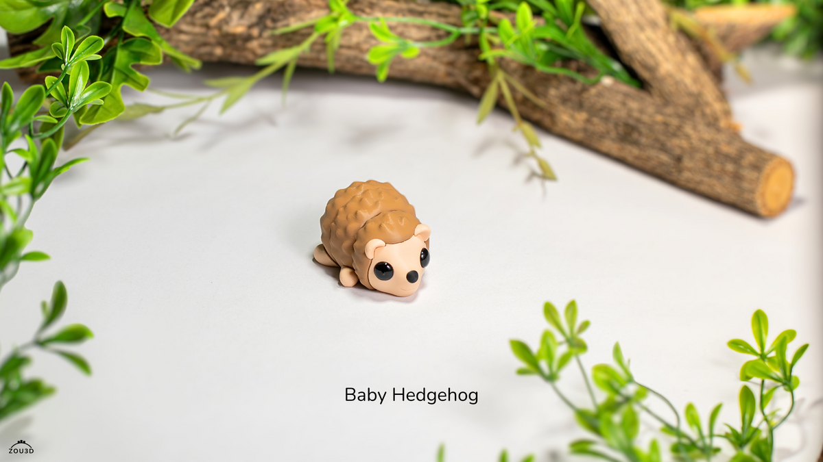 Baby Hedgehog - Woodland Baby Figures 5-Piece Set, 3D printed by SquigglePrintz, design by ZOU3D