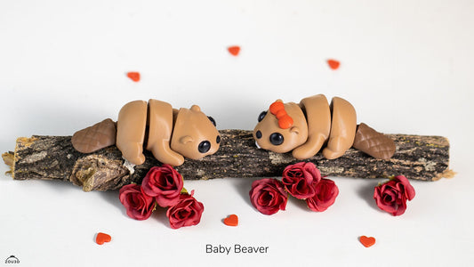 Baby Beaver - 3D printed collectible figure, design by ZOU3D