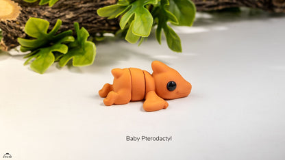 Baby Pterodactyl - Dinosaur Baby Figures 5-Piece Set, 3D printed by SquigglePrintz, design by ZOU3D