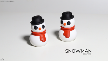 Snowman Sculpture - Christmas Baby Figures 5-Piece Set, 3D printed by SquigglePrintz, design by ZOU3D