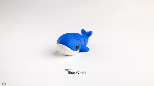 Baby Blue Whale - 3D printed collectible figure, design by ZOU3D