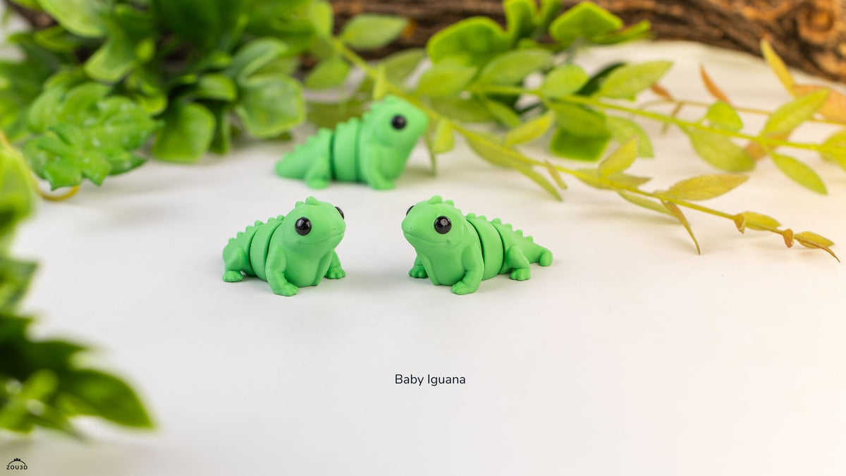 Baby Iguana - 3D printed collectible figure, design by ZOU3D