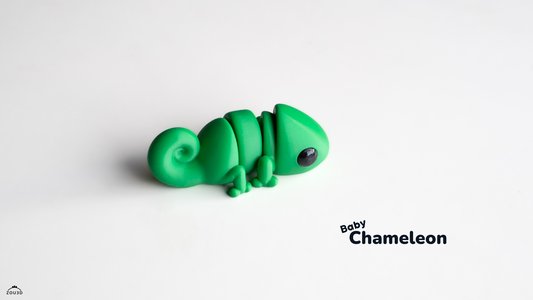 Baby Chameleon - 3D printed collectible figure, design by ZOU3D