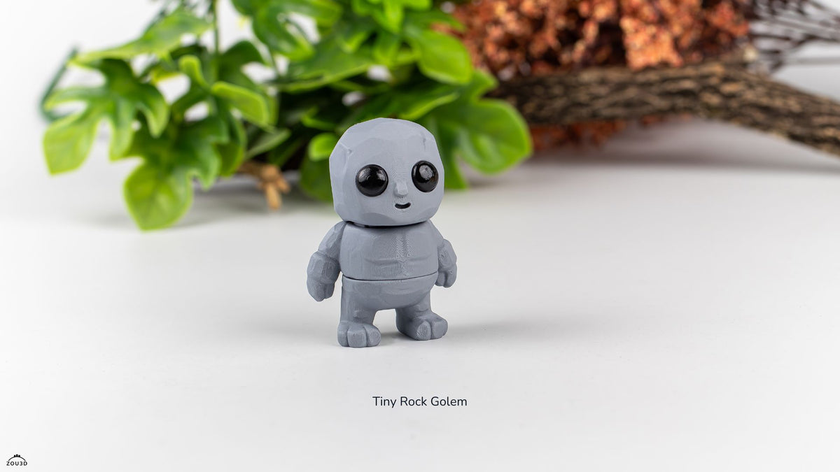 Tiny Rock Golem - 3D printed collectible figure by ZOU3D, view 3