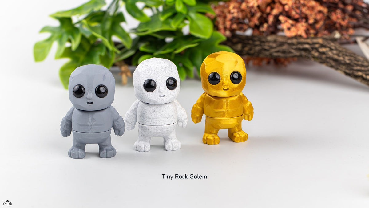 Tiny Rock Golem - 3D printed collectible figure by ZOU3D, view 4