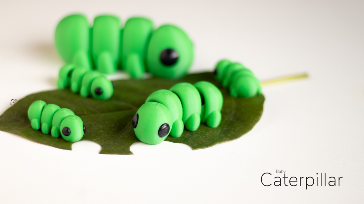 Baby Caterpillar - 3D printed collectible figure by ZOU3D, view 4