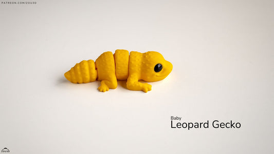 Baby Leopard Gecko - 3D printed collectible figure, design by ZOU3D
