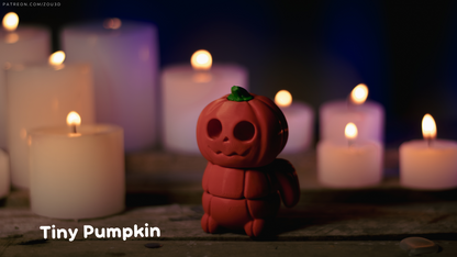 Tiny Pumpkin - 3D printed collectible figure by ZOU3D, view 3