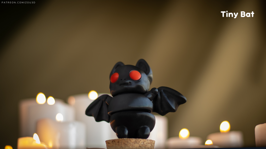 Tiny Bat - 3D printed collectible figure, design by ZOU3D