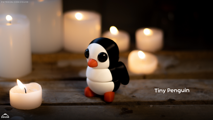 Tiny Penguin - 3D printed collectible figure by ZOU3D, view 2