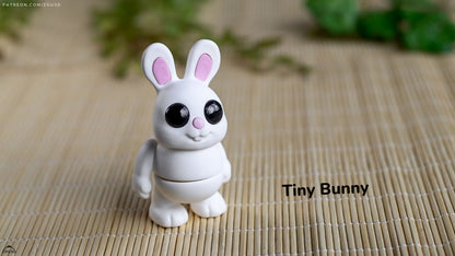 Tiny Bunny - 3D printed collectible figure, design by ZOU3D