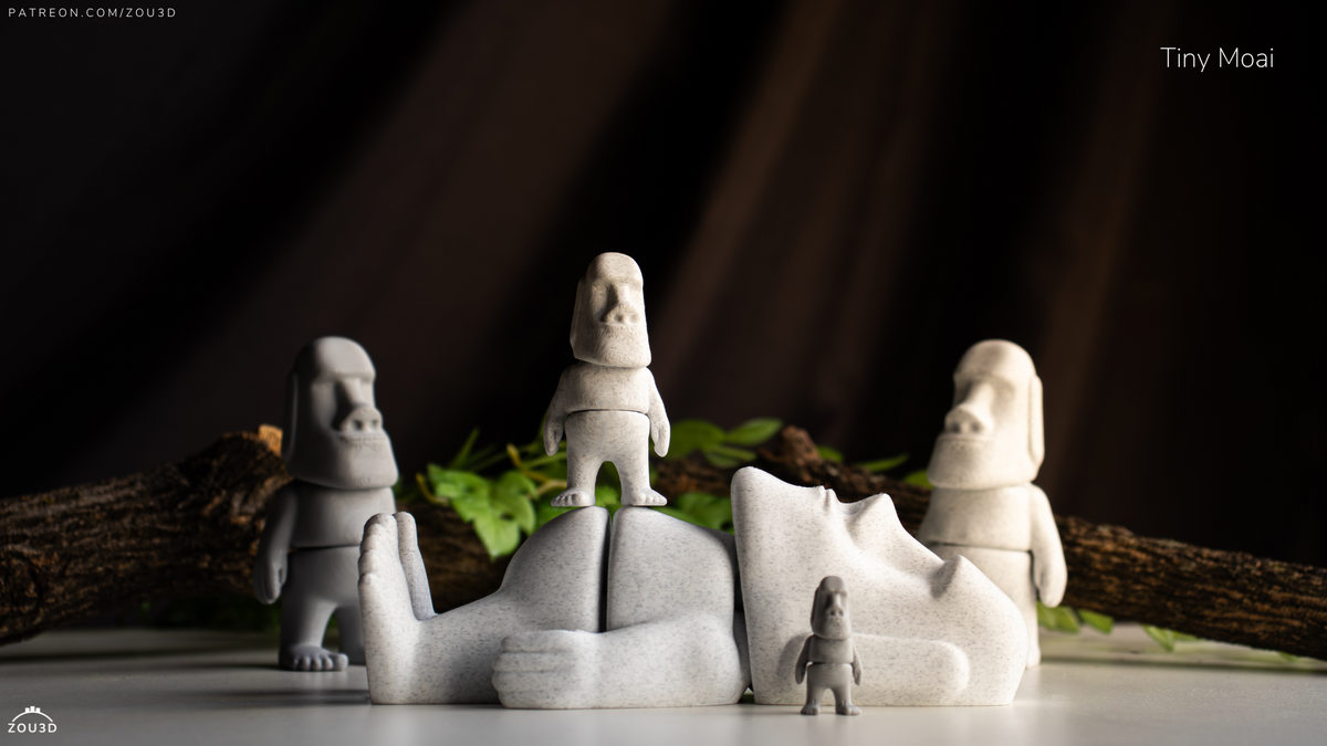 Tiny Moai - 3D printed collectible figure by ZOU3D, view 2